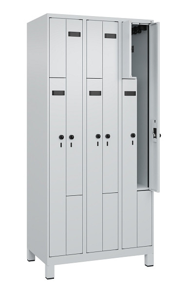 C+P Z-Spind Evolo PLUS, Füße, 6 Fächer, 1950x900x500mm, 7035/7035, Drehriegel, 049013-306 S10012