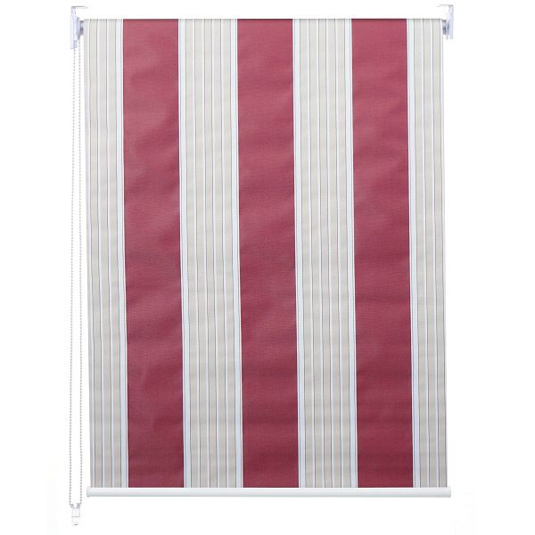 Mendler Rollo HWC-D52, Fensterrollo Seitenzugrollo Jalousie, 90x160cm Sonnenschutz Verdunkelung blickdicht, rot/weiß/beige, 63334