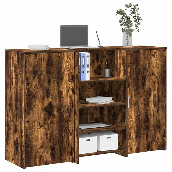 vidaXL Empfangstheke Räuchereiche 155x50x103,5 cm Holzwerkstoff, 3324200