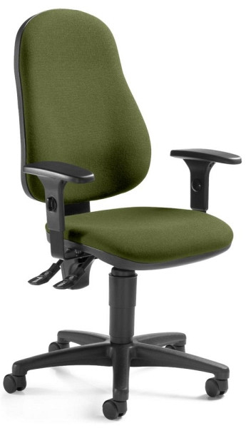 Deskin Bürostuhl BASE ART 60 mit Armlehnen, Grün, 465 x 460 x 990 mm, Gestell: Polyamid schwarz, verstellbare Armlehnen, 348366
