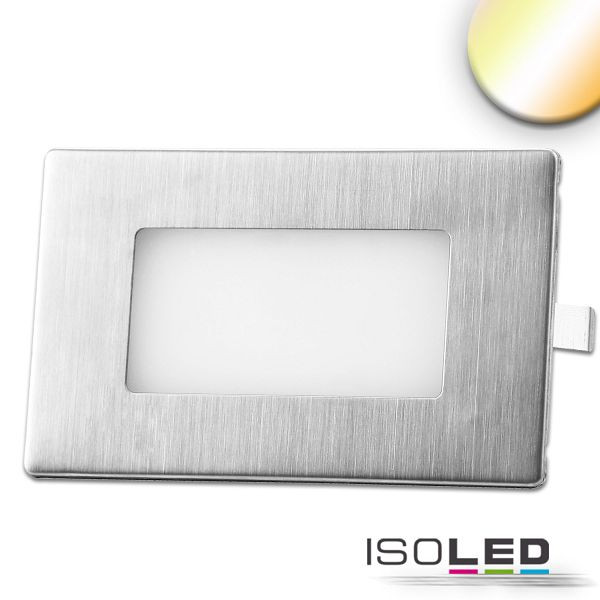 ISOLED LED Wandeinbauleuchte eckig, 2,5W, IP65, ColorSwitch 3000/4000/6000K, mit Einputzdose, 114569