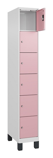 C+P Schließfachschrank Evolo PLUS, mit Füßen, 6 Fächer, 1950x300x500mm, 9016/30, 049010-106 S10018