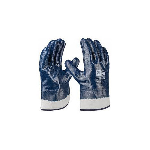 PRO FIT Basic Nitril-Handschuh, blau, vollbeschichtet, Stulpe, Größe: 10, VE: 12 Paar, 5604-10
