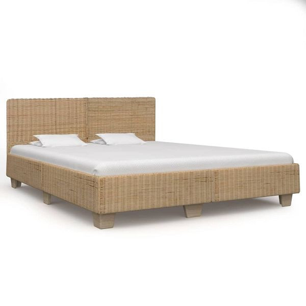 vidaXL Bettrahmen Handgewebt Echtes Rattan 180x200 cm, 283090