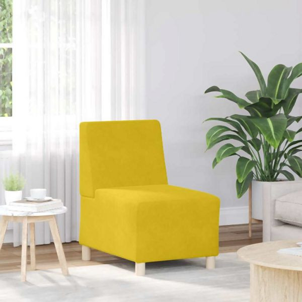 vidaXL Sessel Gelb 55 cm Abmessung Samt, 4108486, 8721158720481