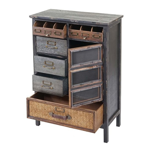 Mendler Apothekerkommode HWC-F34, Schubladenschrank, Tanne Holz massiv Vintage Shabby-Look 90x65x32cm, 69522