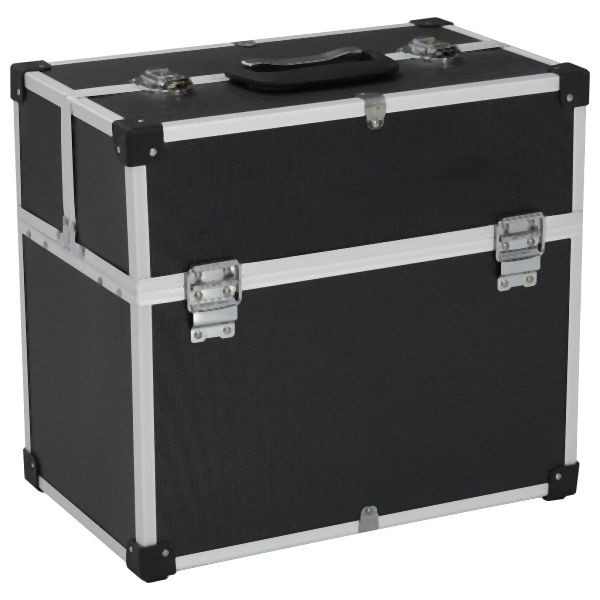 vidaXL Werkzeugkoffer 38x22,5x34 cm Schwarz Aluminum, 91849