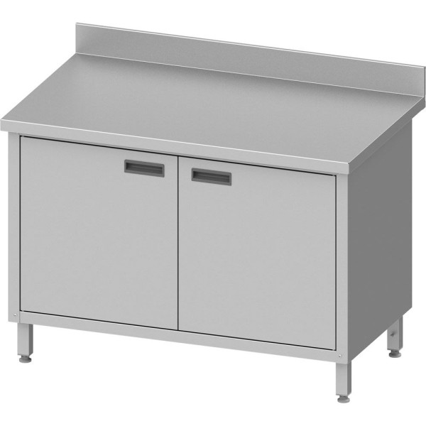 Stalgast Arbeitsschrank ECO mit Flügeltüren 1200x600x850 mm, mit Aufkantung, Selbstmontage (AISI201), DAS12661A