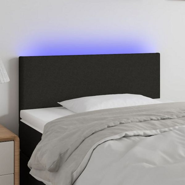 vidaXL LED Kopfteil Schwarz 90x5x78/88 cm Stoff, 3121316