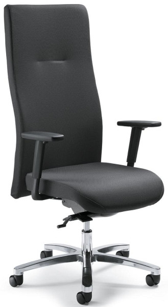 Deskin XXL-Drehstuhl BIG STAR 30, Fußkreuz Aluminium poliert, Bezug Stoff Basic W, Farbe anthrazit, 277221