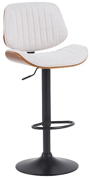 CLP Barhocker Clawson Stoff schwarz, walnuss/creme, 325763