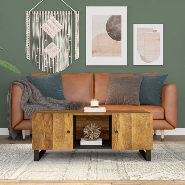 vidaXL Couchtisch 100x54x40 cm Massivholz Mango & Holzwerkstoff, 351953