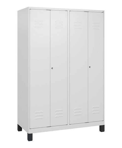 C+P Umkleidespind Classic PLUS, Doppel-Spind, Füße, 4 Abteile, 1800x1200x500mm, 9016/9016, Zylinderschlösser, 0800127-40P S10029