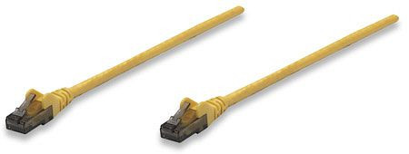 INTELLINET Netzwerkkabel, Cat6, UTP, RJ45 Stecker auf RJ45 Stecker, 0,3 m, gelb, 344920