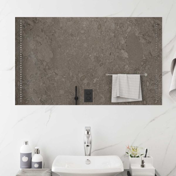 vidaXL LED-Badezimmerspiegel Transparent 100 x 60 cm Gehärtetes Glas, 42045786