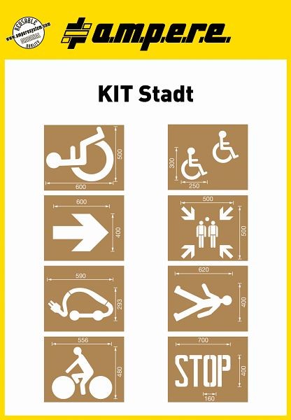 Ampere Schablonen KIT Stadt, 1 Set a 8 Schablonen, 630261000