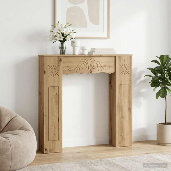 vidaXL Kaminumrandung Artisan-Eiche 102 x 20 x 102 cm Holzwerkstoff, 8006641