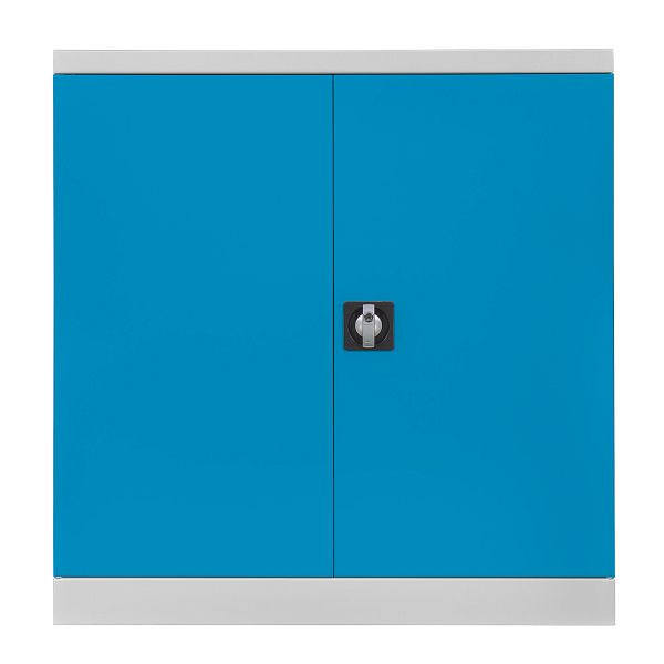 ADB MAVAX Stahlschrank abschließbar mit 2 Fachböden (Blau, Grau), 50851