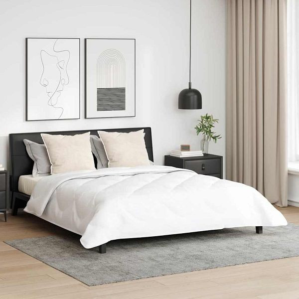 vidaXL Bettdecke mit Kissen Argyle 3-teilig Weiß 240 x 260 cm Mikrofaser, 3377493