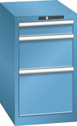 LISTA Schubladenschrank 18x27E (BxTxH) 411x572x700mm KEY Lock, Lichtblau, 3 Schubladen, Fronthöhen: 100 - 300 mm, 78.418.010