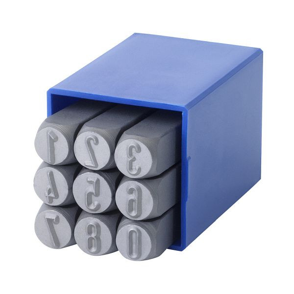 Dönges Handschlagstempelsatz rund, 9-teilig, Zahlen 0-9, Schrifthöhe 2 mm, 130573