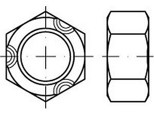 Sechskantmuttern DIN 980 A 2 V M 8 DIN 934 mit 3-Punkt-Quetschung VE=S (500 Stück)