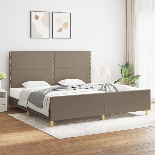 vidaXL Bettgestell mit Kopfteil Taupe 200x200 cm Stoff, 3125004