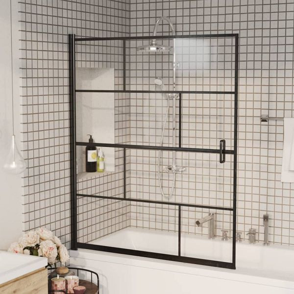 vidaXL Duschkabine ESG 116x140 cm Schwarz, 150751