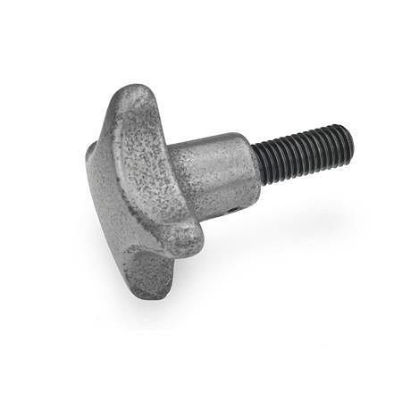 Ganter Kreuzgriffschrauben, Gusseisen, Stahl-Gewindestift (GN 6335.4-SG-80-M16-40), VE: 10 Stück, 6335.4-SG-80-M16-40