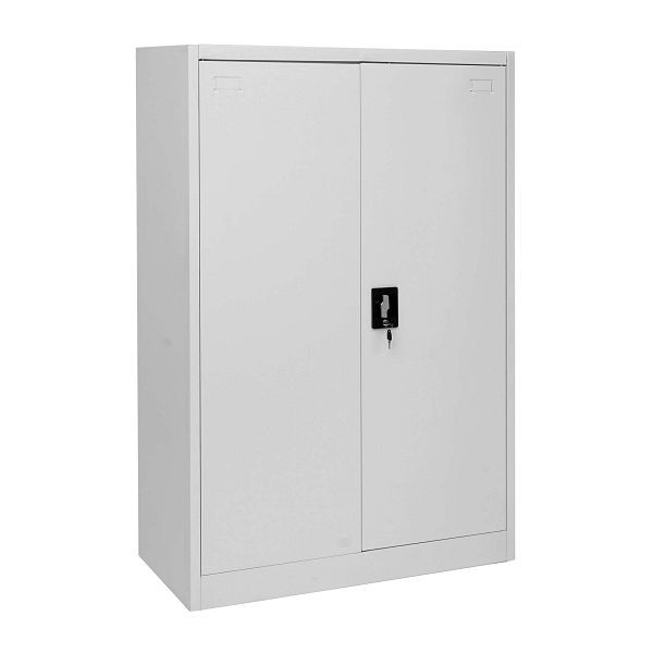 Mendler Aktenschrank HWC-H17, Stahlschrank Büroschrank, 2 Türen, 140x90cm grau, 72737