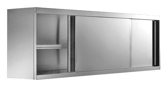 A&S Gastro Wandhängeschrank mit Schiebetüren, Bautiefe 400 mm, 800x400x600 mm, WHSC080
