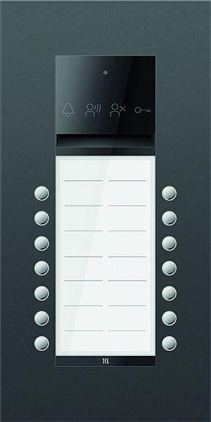 TCS Türkontrollsystem PES PRO Audio Außenstation 14T 2 Spalten UP RAL7016 anthrazitgrau, ASU600214-0017