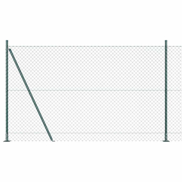 vidaXL Kettengliedzaun mit Pfosten Grün 1.4 x 10 m Stahl, 3351239