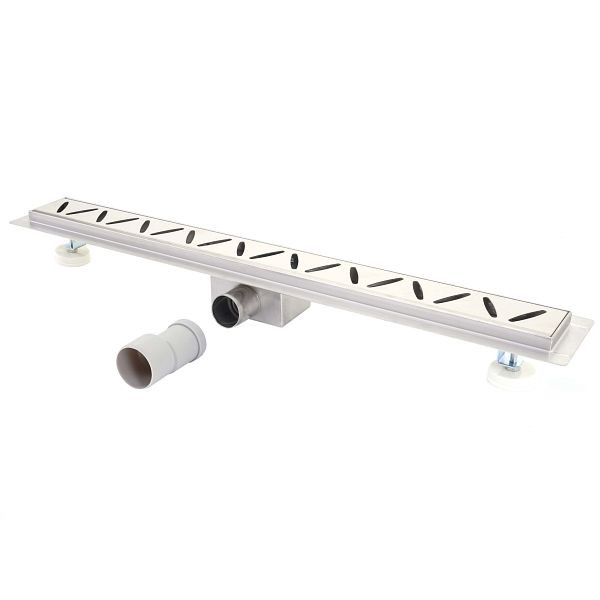 Mendler Duschrinne HWC-D94c, Bodenablauf Abflussrinne Duschablauf, Edelstahl Siphon 50-120cm, 100cm, 64837