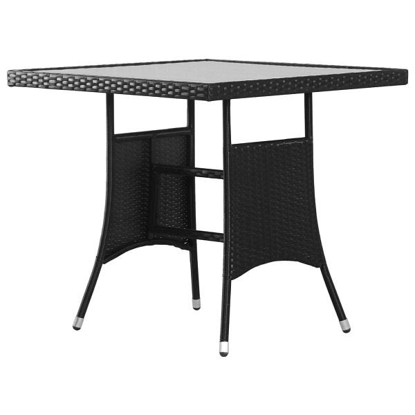 vidaXL Gartentisch Schwarz 80 x 80 x 74 cm Poly Rattan, 318712