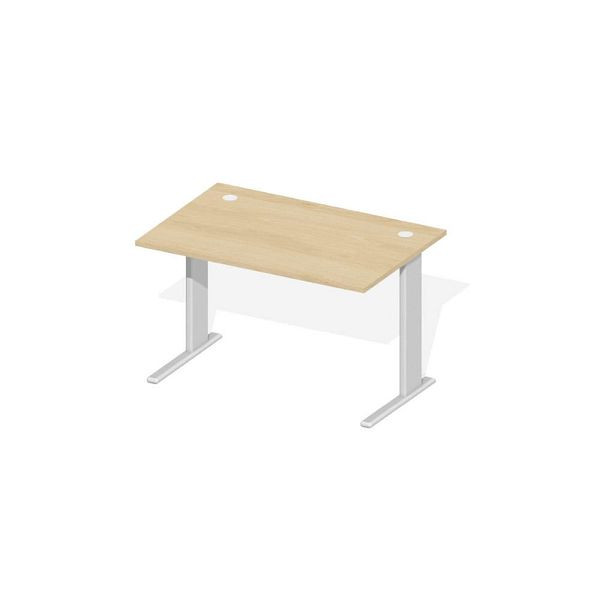 Deskin Schreibtisch Basic M MULTI M, Buchedekor, Gestell Alusilber, B 1200 x T 800 x H 740 mm, 219668