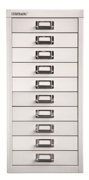 Bisley MultiDrawer, 29er Serie, DIN A4, 10 Schubladen, silber, L2910355