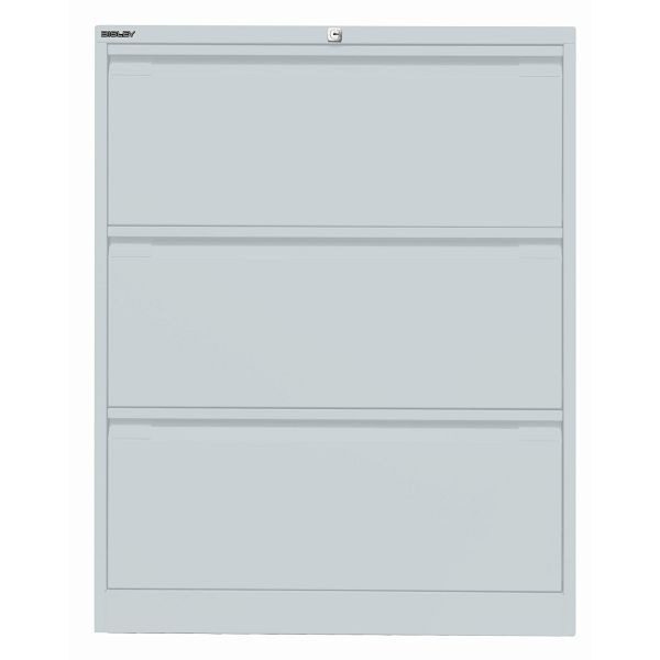 Bisley Hängeregistraturschrank, doppelbahnig, 3 HR-Schubladen, 145 lichtgrau antibakteriell, DF3145