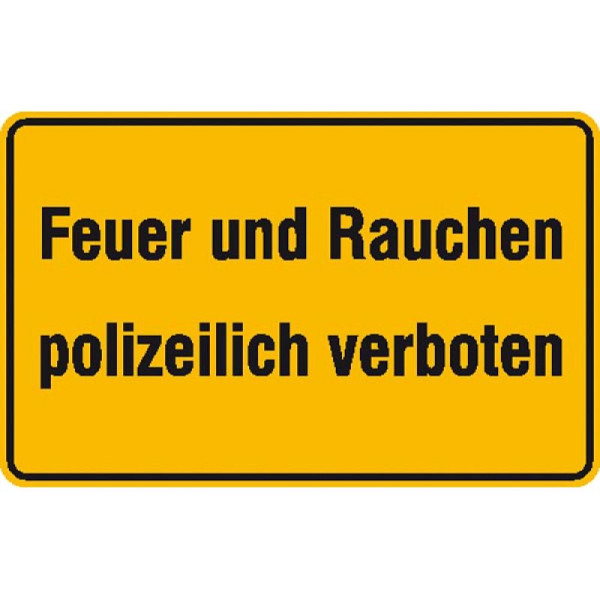 Stein HGS Hinweisschild zur Betriebskennzeichnung Feuer und Rauchen polizeilich verboten, 11.5084