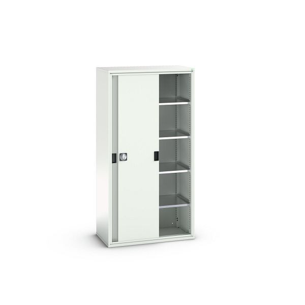 bott verso Schiebetürschrank, mit 4 Fachböden, BxTxH: 1050 x550 x 2000 mm, Lichtgrau / Lichtgrau, 16926281.16
