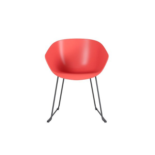 Bisley 2er Set, Besucherstuhl STAY, Polypropylensitz, Gestell schwarz, Kufengestell, PXS004 strawberry, STAYKP2PXS004