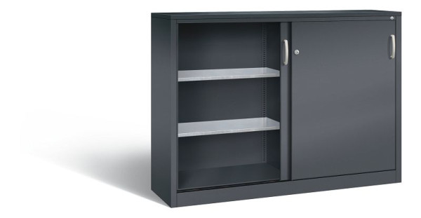 C+P Schiebetürenschrank Acurado, H1200xB1600xT400mm, Farbe: Schwarzgrau, Bügelgriff, 2147-09 S10019