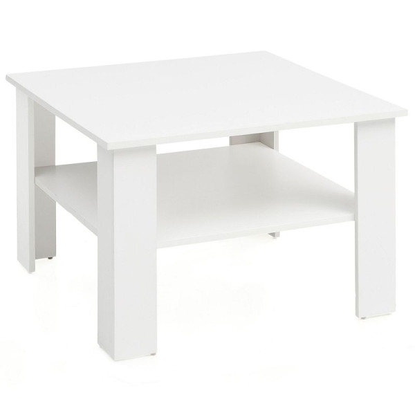 Wohnling Couchtisch Weiß 60x42x60 cm Design mit Ablage, WL5.834