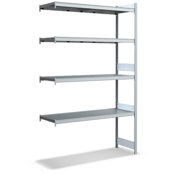 BITO Großfachregal Anbaufeld Set /350kg 2499x1512x524 4 Ebenen Fachboden verzinkt, C1256-0016