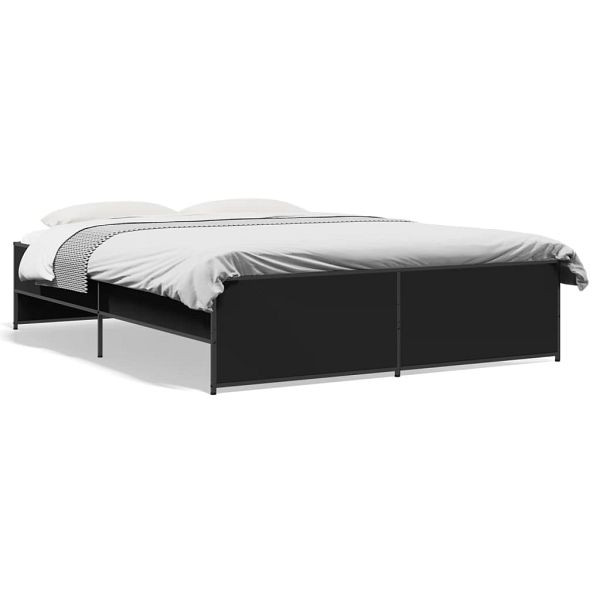 vidaXL Bettgestell Schwarz 140x200 cm Holzwerkstoff und Metall, 3279887
