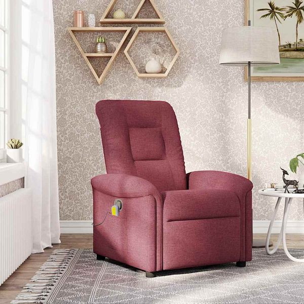 vidaXL Massagesessel Weinrot Stoff, 4015629, 8721158336354