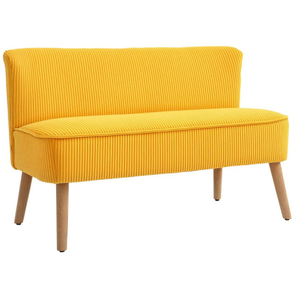 HOMCOM 2-Sitzer Polstersofa, Holz, Samtartiges Polyester, Schaumstoff, 117 x 56,5 x 77 cm, 833-524V06YL
