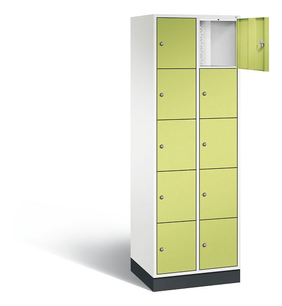 C+P Schließfachschrank Intro, H1950xB620xT490mm, Farbe: Verkehrsweiß / Viridingrün, 8570-201 S10240