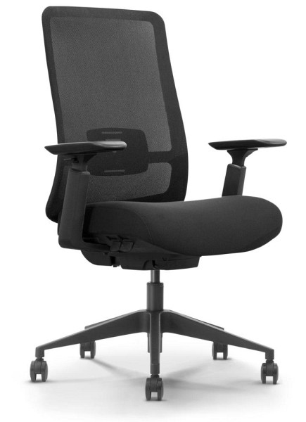 Deskin Bürostuhl ACILIA ohne Kopfstütze, Schwarz, 740 x 740 x 1030 mm, 348465