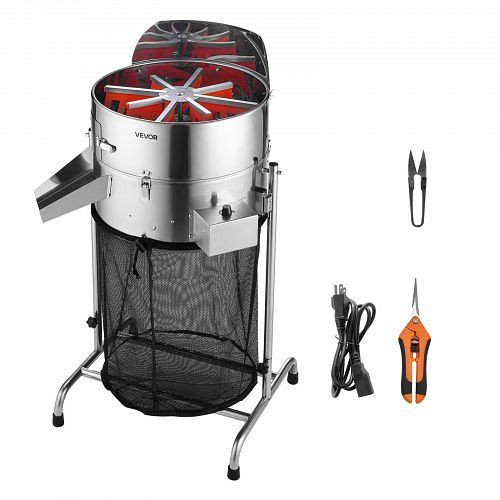 VEVOR Elektrische Erntemaschine 465 mm, Knospenschneider mit Edelstahlklingen, Auffangbeutel & Handschere, einstellbar, DDKSCJ18YCDD426HA001V2